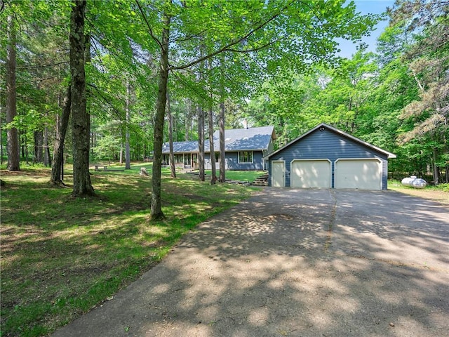3709 Half Moon Cir, Danbury, WI 54830 - ranch-style home with a detached garage and an outbuilding