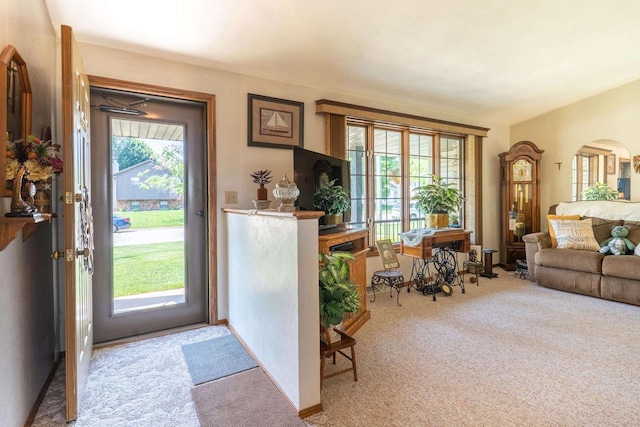 1360 Eminence St, Green Bay, WI 54313 - entryway with carpet and arched walkways