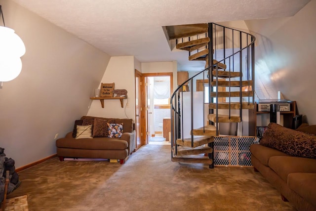 N8244 Woodland Trl, New Lisbon, WI 53950 - living room with stairs and carpet