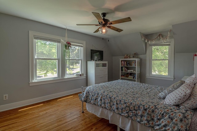 1329 23rd Ave, Monroe, WI 53566 - bedroom with wood finished floors and ceiling fan