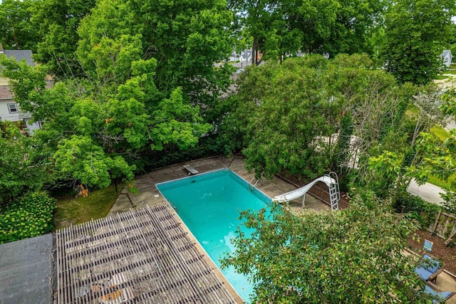 1329 23rd Ave, Monroe, WI 53566 - swimming pool with a water slide and a diving board