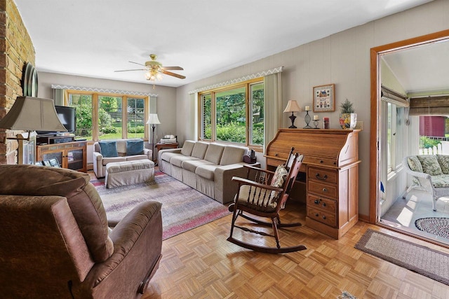435 S Main St, Markesan, WI 53946 - living room with healthy amount of natural light and a ceiling fan
