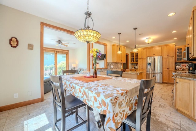 303 Rimrock Rd, Wausau, WI 54401 - dining area featuring recessed lighting and a ceiling fan