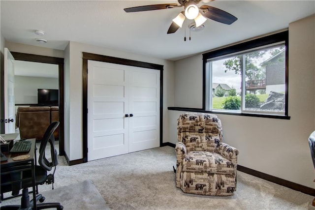 2247 105th St, Eau Claire, WI 54703 - carpeted office with baseboards and a ceiling fan