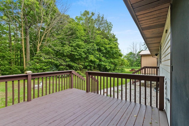 2929 Brunner Rd, Manitowoc, WI 54220 - wooden terrace featuring a yard