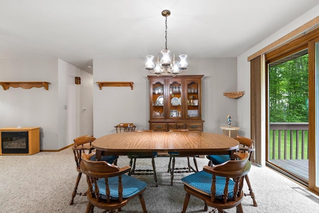 2929 Brunner Rd, Manitowoc, WI 54220 - dining space featuring a chandelier and carpet