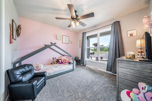 N3366 Flynn Dr, Montello, WI 53949 - bedroom featuring carpet and a ceiling fan