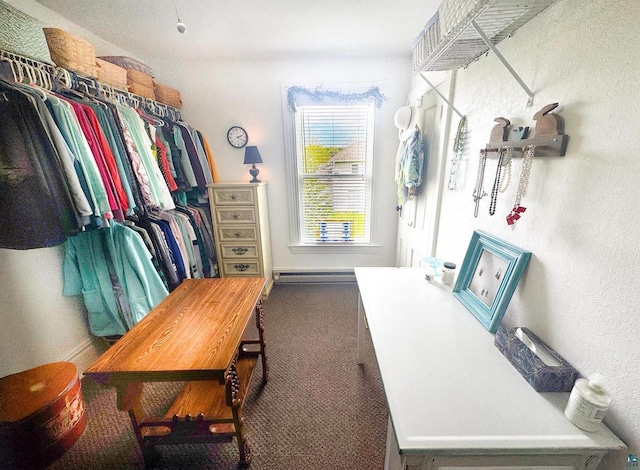 303 E 5th St, Washburn, WI 54891 - spacious closet featuring carpet flooring and a baseboard heating unit