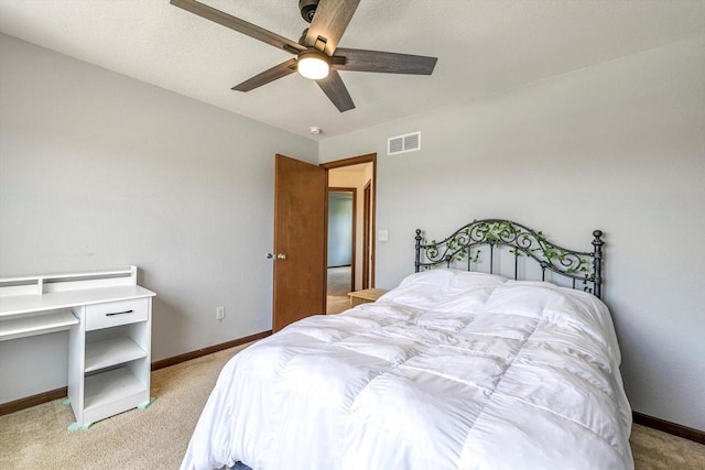 739 Pinehurst Dr, Mukwonago, WI 53149 - bedroom with light carpet and a ceiling fan