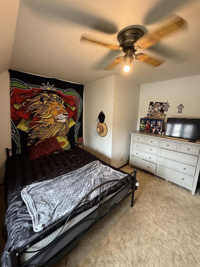 404 Prairie St, Mauston, WI 53948 - bedroom featuring light colored carpet and a ceiling fan
