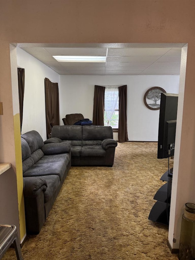 404 Prairie St, Mauston, WI 53948 - living area with carpet floors and a drop ceiling
