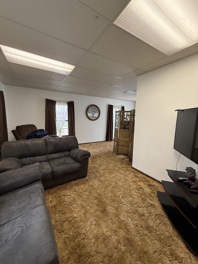 404 Prairie St, Mauston, WI 53948 - carpeted living area featuring a paneled ceiling