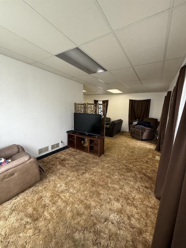 404 Prairie St, Mauston, WI 53948 - sitting room featuring carpet flooring and a paneled ceiling