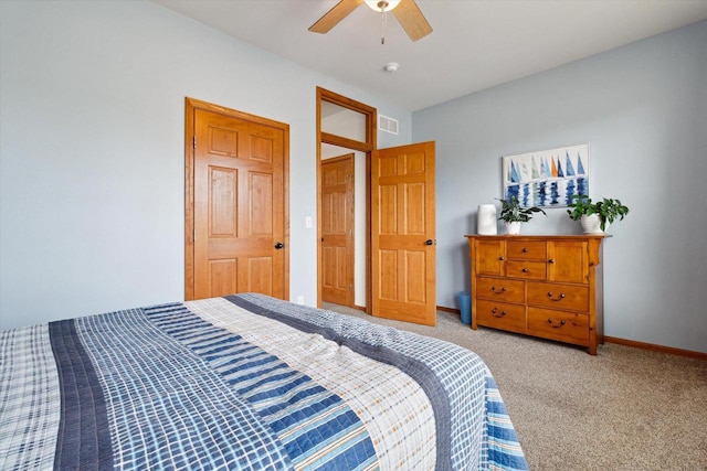 705 E Mason Dr, Edgerton, WI 53534 - bedroom with light colored carpet and ceiling fan