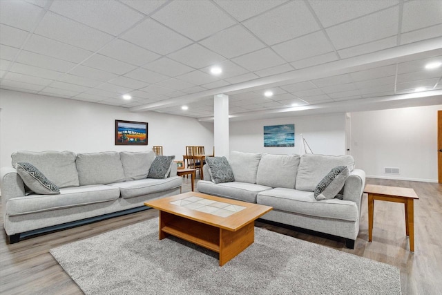 705 E Mason Dr, Edgerton, WI 53534 - living room featuring wood finished floors and recessed lighting