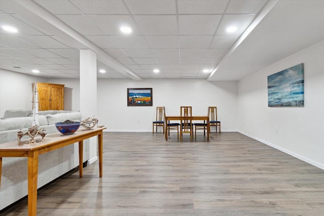 705 E Mason Dr, Edgerton, WI 53534 - dining room featuring wood finished floors, recessed lighting, and a drop ceiling