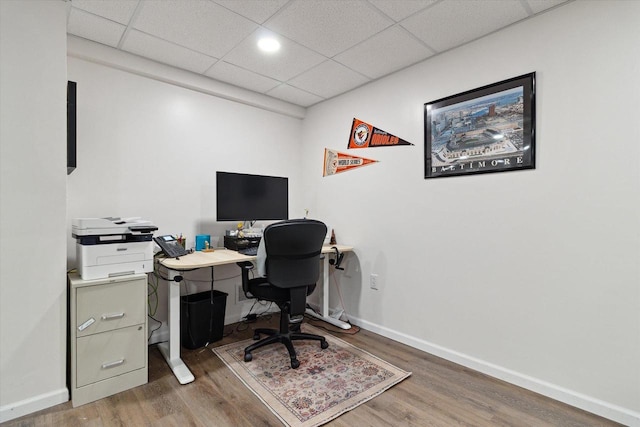 705 E Mason Dr, Edgerton, WI 53534 - office with wood finished floors and a paneled ceiling