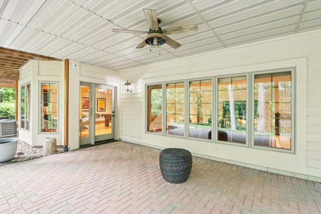 W332S9291 Red Brae Dr, Mukwonago, WI 53149 - view of patio / terrace with a ceiling fan