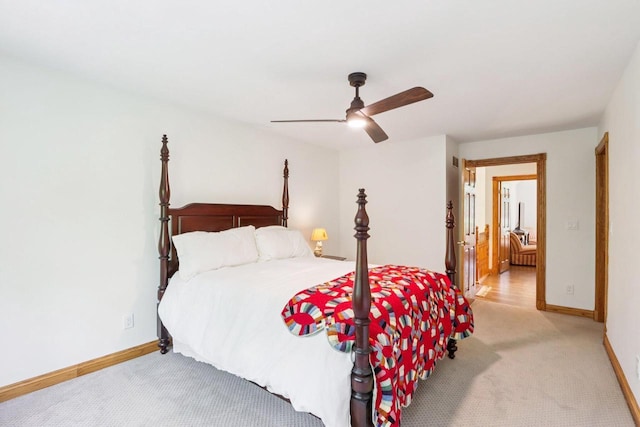 W332S9291 Red Brae Dr, Mukwonago, WI 53149 - bedroom with light colored carpet and ceiling fan