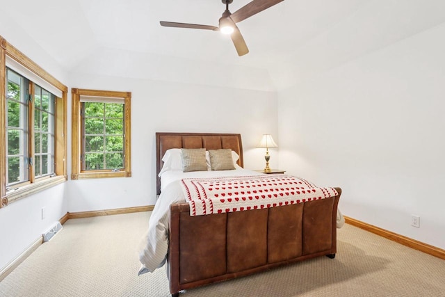 W332S9291 Red Brae Dr, Mukwonago, WI 53149 - carpeted bedroom with lofted ceiling and ceiling fan
