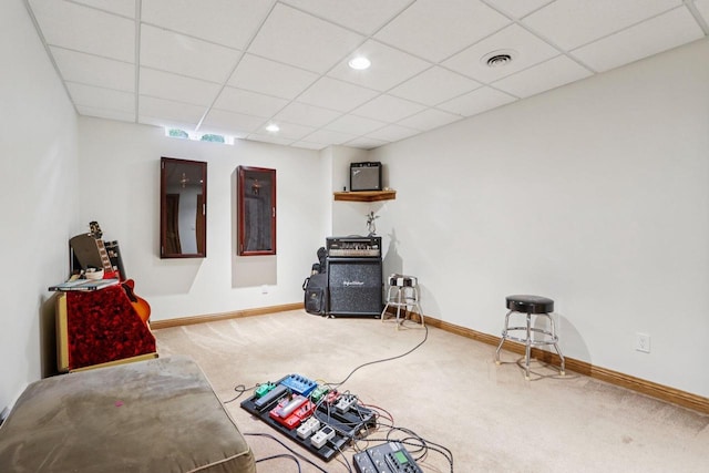 W332S9291 Red Brae Dr, Mukwonago, WI 53149 - unfurnished room featuring carpet, a paneled ceiling, and recessed lighting