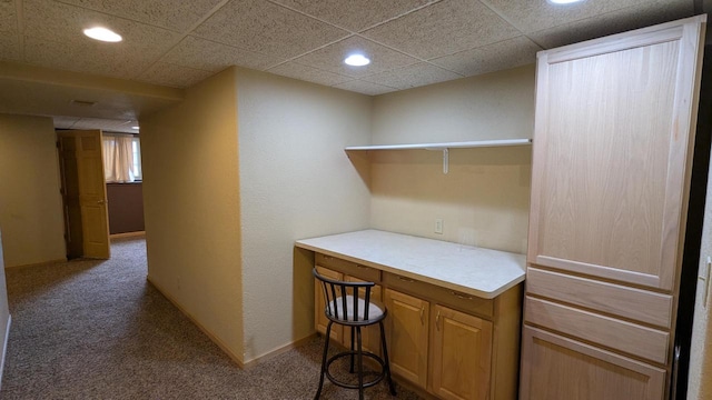 N100W17560 Whitetail Run, Germantown, WI 53022 - interior space with recessed lighting, carpet, and built in study area