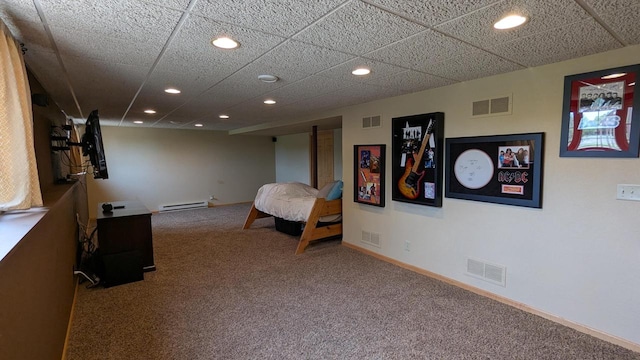 N100W17560 Whitetail Run, Germantown, WI 53022 - bedroom featuring carpet flooring, a baseboard radiator, and recessed lighting