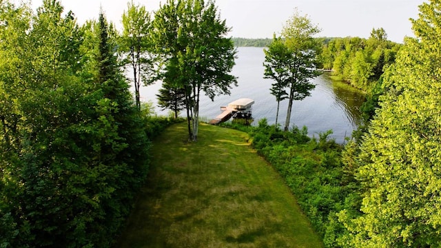 5872W Otter Ln, Winter, WI 54896 - water view featuring a floating dock