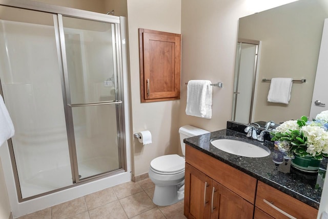 1541 N Jefferson St Unit 408, Milwaukee, WI 53202 - bathroom with a shower stall, vanity, and tile patterned floors