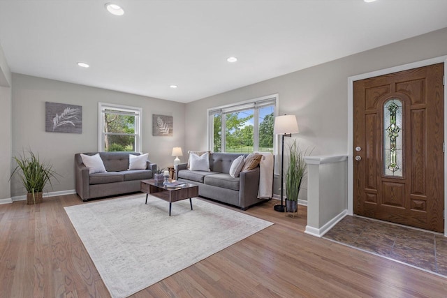 4410 N 107th St, Milwaukee, WI 53225 - living room with healthy amount of natural light, wood finished floors, and recessed lighting
