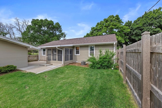 4410 N 107th St, Milwaukee, WI 53225 - rear view of property featuring a patio, a fenced backyard, and roof with shingles