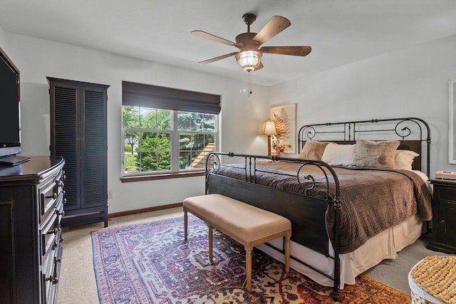 606 E Sheila Ave, Elkhorn, WI 53121 - bedroom with carpet floors and a ceiling fan