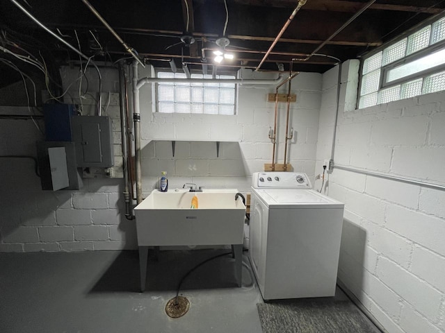 3402 N 51st Blvd, Milwaukee, WI 53216 - basement featuring washer / dryer and electric panel