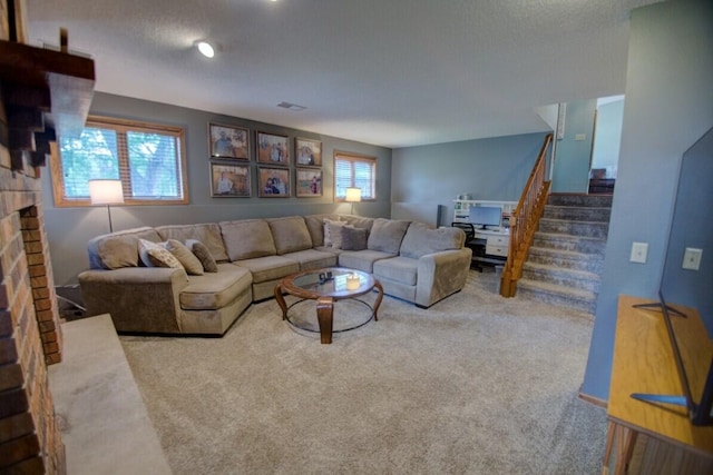 N4374 Esther Dr, Onalaska, WI 54650 - carpeted living room with stairway