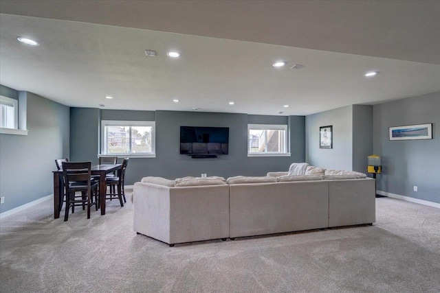 3007 Mourning Dove Dr, Cottage Grove, WI 53527 - living area with carpet flooring, healthy amount of natural light, and recessed lighting