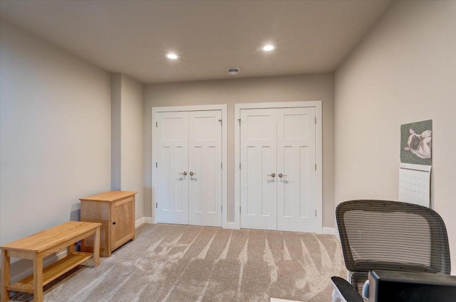 3007 Mourning Dove Dr, Cottage Grove, WI 53527 - living area featuring light colored carpet and recessed lighting