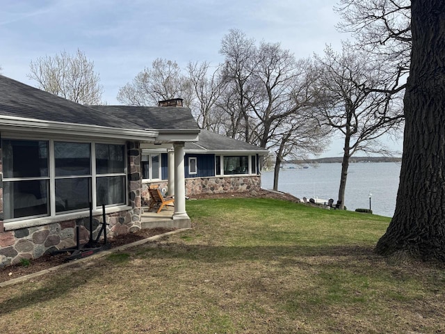 900 Hawks Holw, Delafield, WI 53018 - view of green lawn with a water view