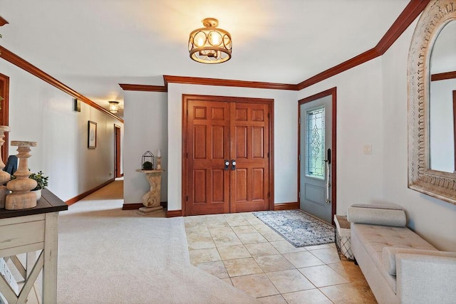 900 Hawks Holw, Delafield, WI 53018 - foyer with crown molding and light tile patterned floors