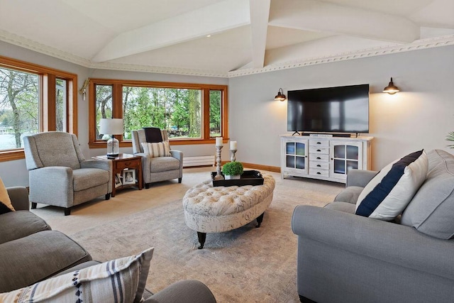 900 Hawks Holw, Delafield, WI 53018 - living area with vaulted ceiling, healthy amount of natural light, and light colored carpet