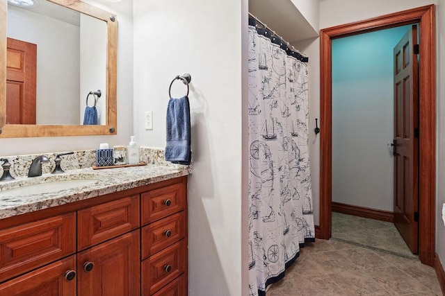 900 Hawks Holw, Delafield, WI 53018 - bathroom with vanity, tile patterned flooring, and a shower with shower curtain