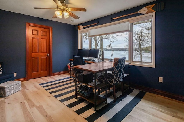 900 Hawks Holw, Delafield, WI 53018 - office with light wood-style floors and ceiling fan