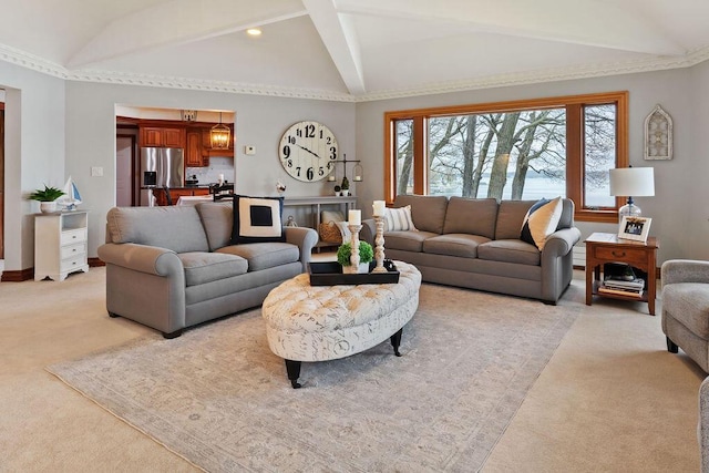 900 Hawks Holw, Delafield, WI 53018 - living room featuring light colored carpet and vaulted ceiling