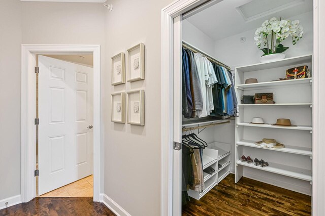 17185 Lake Rd Unit C, Brookfield, WI 53005 - spacious closet with wood finished floors and attic access
