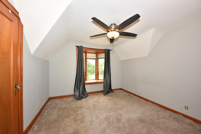 3786 S 35th St, Greenfield, WI 53221 - bonus room with light colored carpet, lofted ceiling, and a ceiling fan