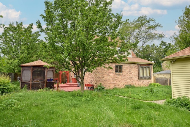 3786 S 35th St, Greenfield, WI 53221 - view of yard with a gazebo and a wooden deck