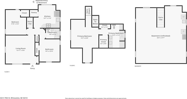 323 S 79th St, Milwaukee, WI 53214 - view of floor plan / room layout