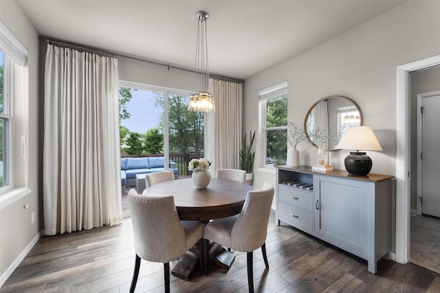 405 Blue Moon Dr, Verona, WI 53593 - dining space with hardwood / wood-style flooring and a chandelier