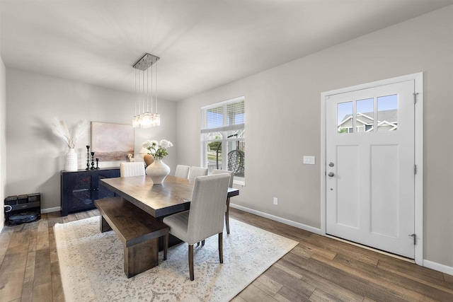 405 Blue Moon Dr, Verona, WI 53593 - dining area with wood finished floors and a chandelier