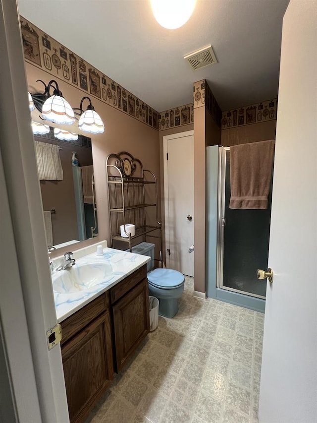 1011 19th Ave S, Wisconsin Rapids, WI 54495 - bathroom with vanity, a stall shower, and tile patterned floors
