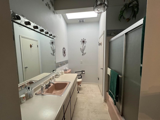 1011 19th Ave S, Wisconsin Rapids, WI 54495 - bathroom with vanity and a shower with shower door